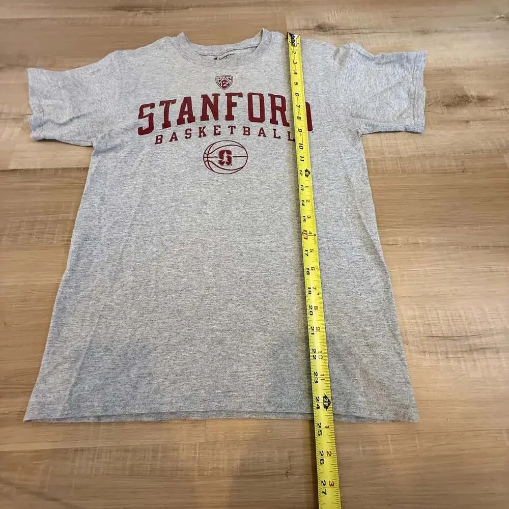 Champion Stanford Cardinal Basketball Pac-12 Heather Gray T-Shirt Small - Picture 5 of 6